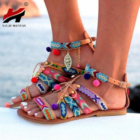 thnic Bohemian Summer Woman Pompon