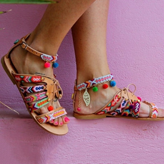 thnic Bohemian Summer Woman Pompon