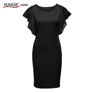 Women Autumn  Fashion Dress Office Day Work Hollow