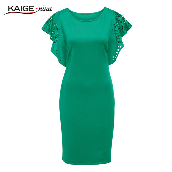 Women Autumn  Fashion Dress Office Day Work Hollow
