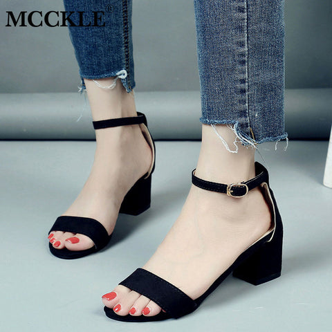 MCCKLE Summer Women Shoes Gladiator Buckle