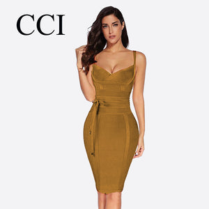 CCI Bandage Dress Sashes Tank Strap Skinny