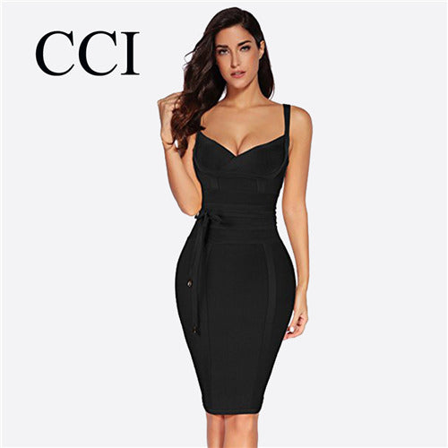 CCI Bandage Dress Sashes Tank Strap Skinny