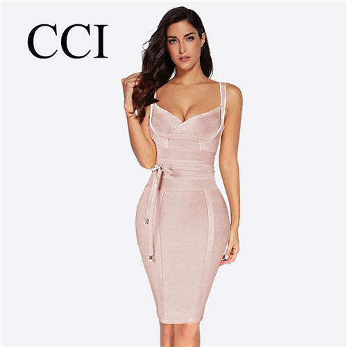 CCI Bandage Dress Sashes Tank Strap Skinny