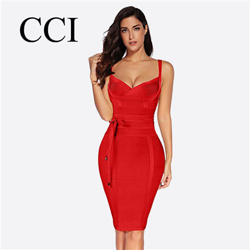 CCI Bandage Dress Sashes Tank Strap Skinny