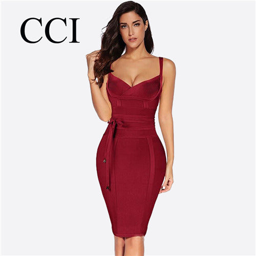 CCI Bandage Dress Sashes Tank Strap Skinny