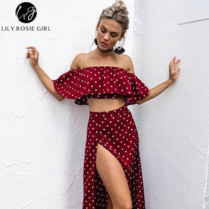 Lily Rosie Girl Women 2018 Off Shoulder Red Vintage