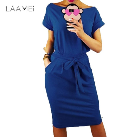 Laamei Women Loose Casual Pencil Vestidos