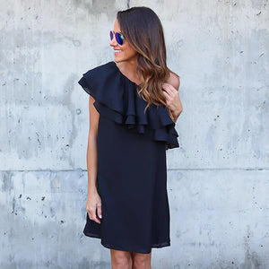 2018 Summer Women Black Red Sexy Off Shoulder Elegant