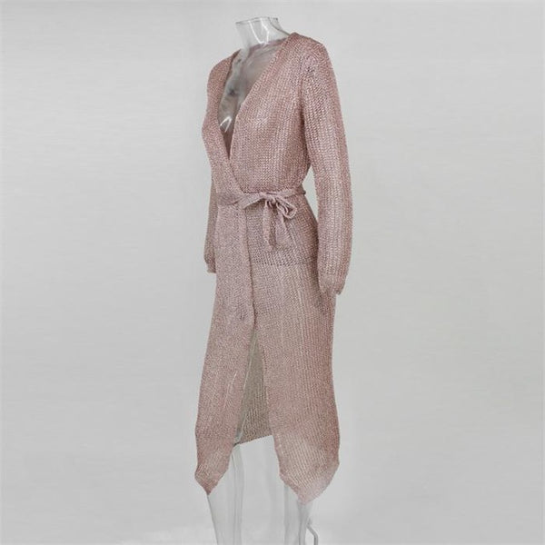 SANTUNE 2018 Fashion Women Knitted Dresses Solid