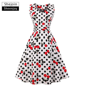 ShejoinSheenjoy Summer Hepburn Retro Floral Print