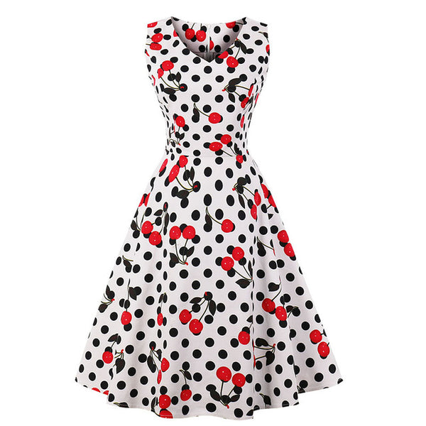 ShejoinSheenjoy Summer Hepburn Retro Floral Print
