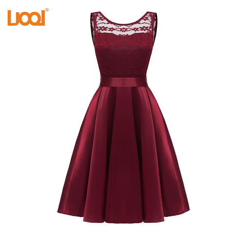 New Design Solid Lace Summer Dresses Casual