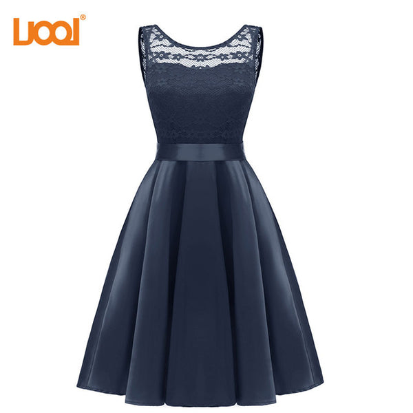 New Design Solid Lace Summer Dresses Casual